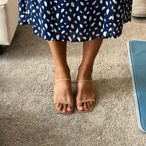 Jeffrey Campbell Nude Strappy Kitten Heel Sandal